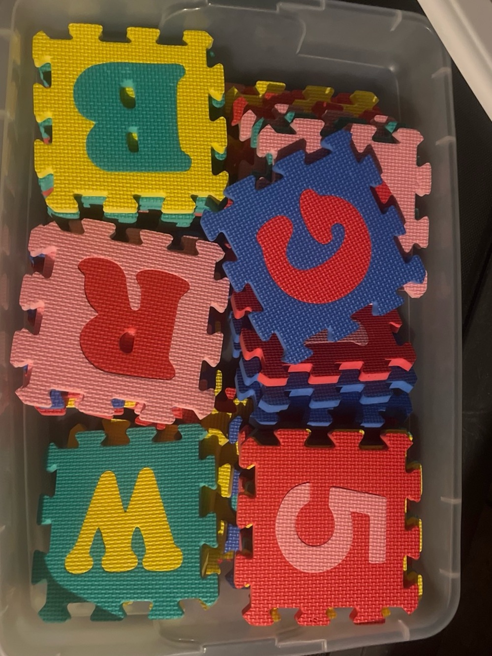 Foam alphabet and numbers puzzle